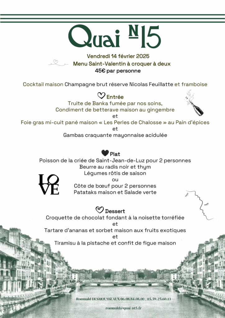 Menu Saint Valentin 2025
