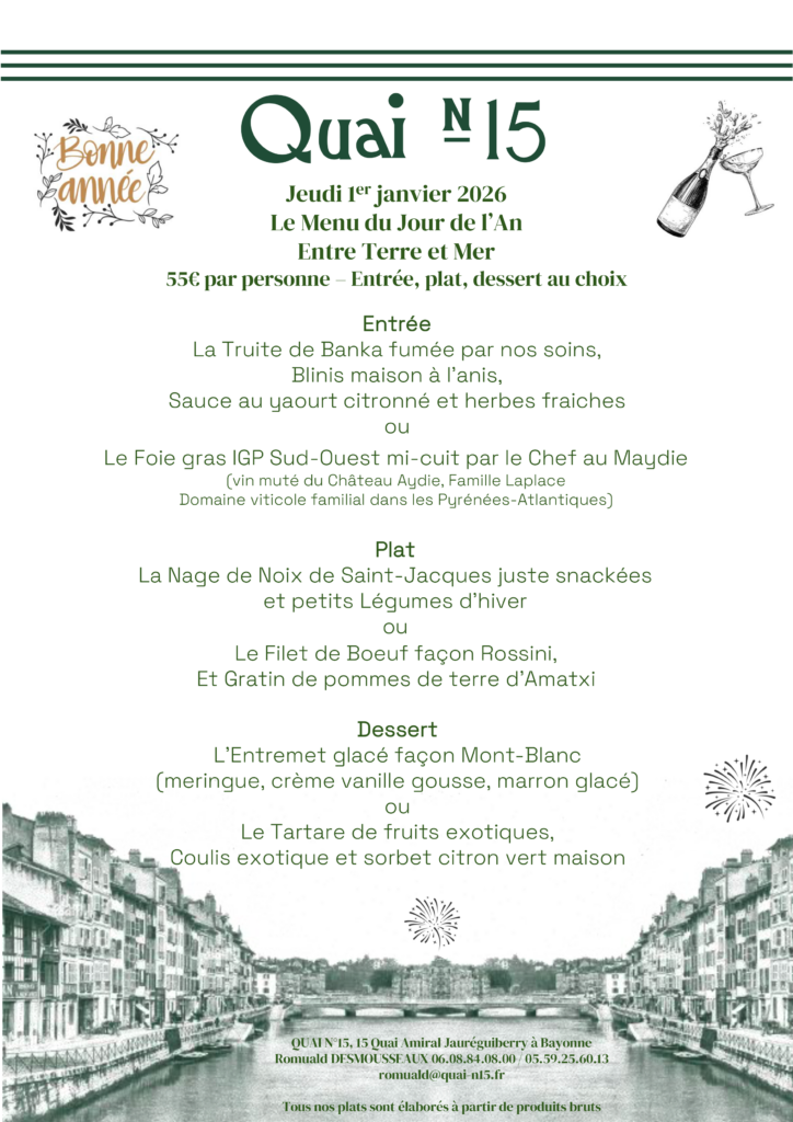 Le menu du jour de l'an