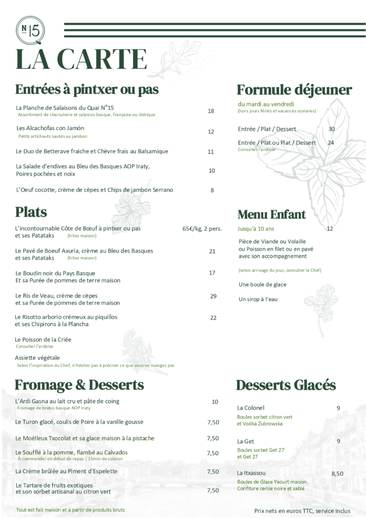 Nouvelle carte - Quai N15