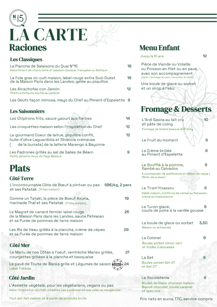 Carte Quai N°15 juillet 2026