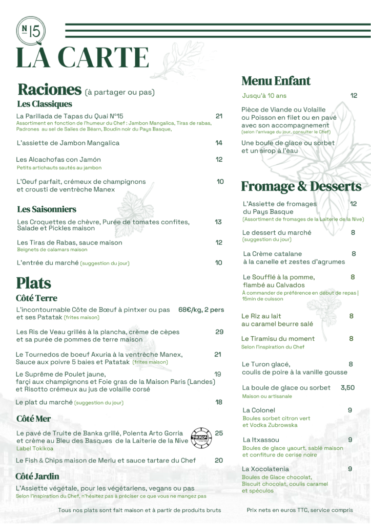 Carte quai N°15