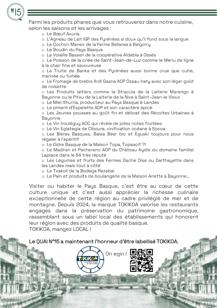 Label TOKIKOA Quai N°15